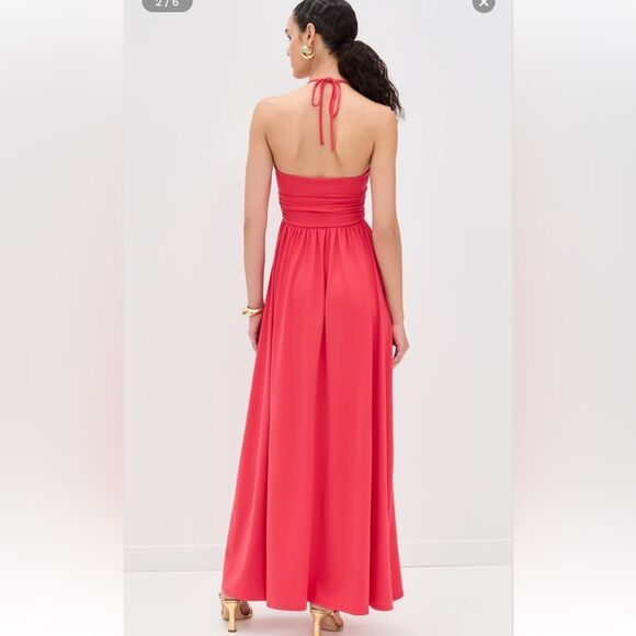 Susana Monaco U Gathered Tie Maxi Dress in Navy NWOT SMALL - Picture 4 of 11